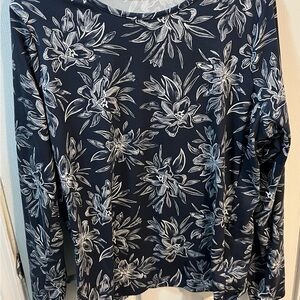 Hang Ten Navy Blue Long-Sleeve Floral Tee UV Protection/UPF 50+ Size XL